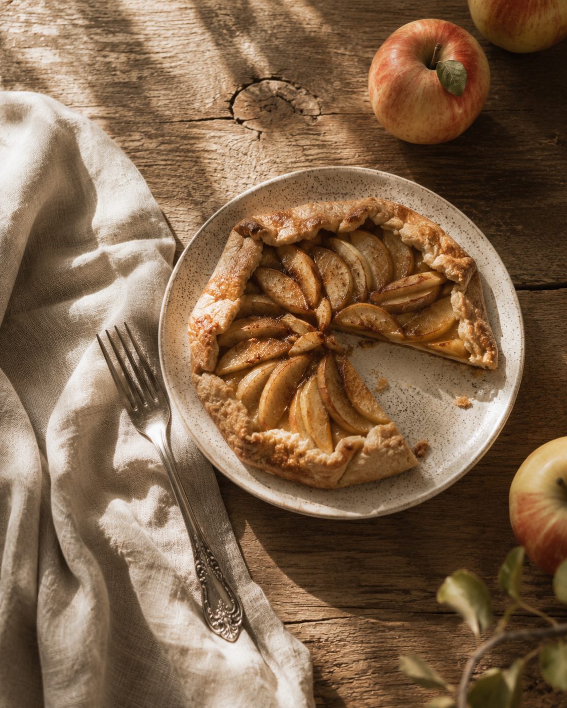 tarta tibia de manzana